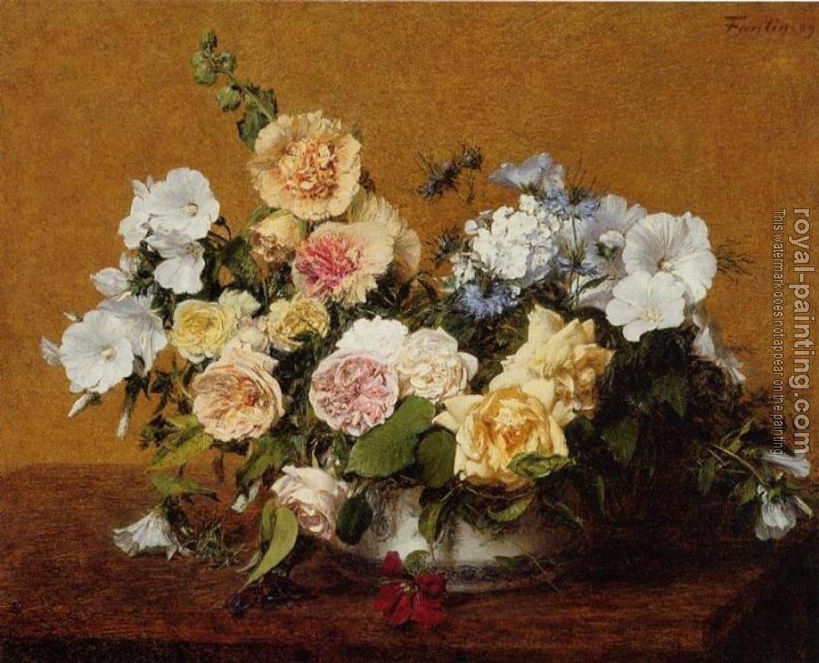 Henri Fantin-Latour : Bouquet of Roses and Other Flowers